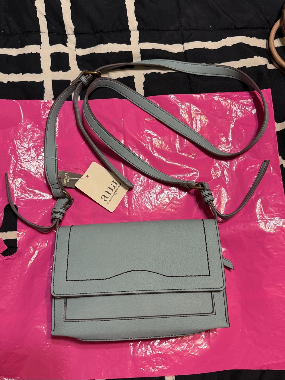 a.n.a Light Blue Crossbody Bag with Adjustable Strap